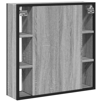vidaXL Bathroom Mirror Cabinet Grey Sonoma 60x16x60 cm Engineered Wood
