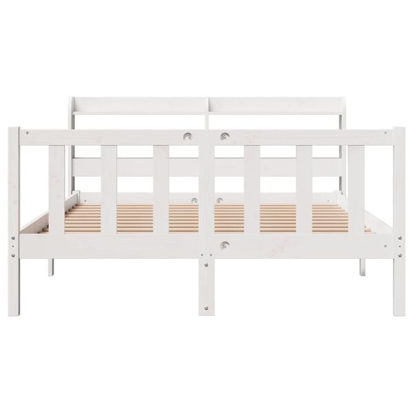 vidaXL Bed Frame without Mattress White 120x200 cm Solid Wood Pine