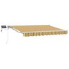 vidaXL Manual Awning Frame with LEDs Yellow, Grey and White 2.5 x 2 m
