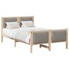 vidaXL Bed Frame with Headboard Taupe 120 x 200 cm Fabric