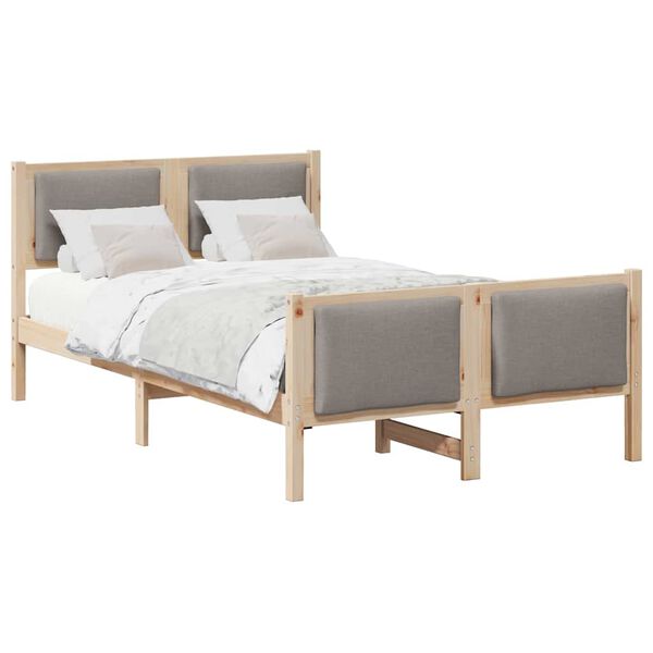 vidaXL Bed Frame with Headboard Taupe 120 x 200 cm Fabric