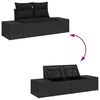 vidaXL Garden Sofa Black 123 x 62 x 69cm Poly Rattan