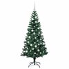 vidaXL Artificial Pre-lit Christmas Tree Green 150 cm PVC and Metal