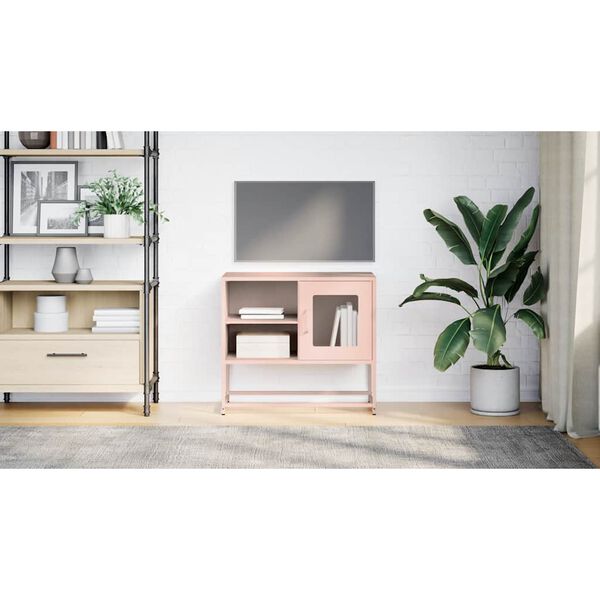 vidaXL TV Cabinet Pink 68x39x60.5 cm Steel