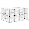vidaXL 28-Panel Pet Cage with Door Black 35x35 cm Steel