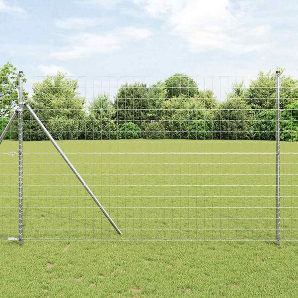 vidaXL Euro Fence Silver 1.5 x 10 m Hot dip galvanized iron