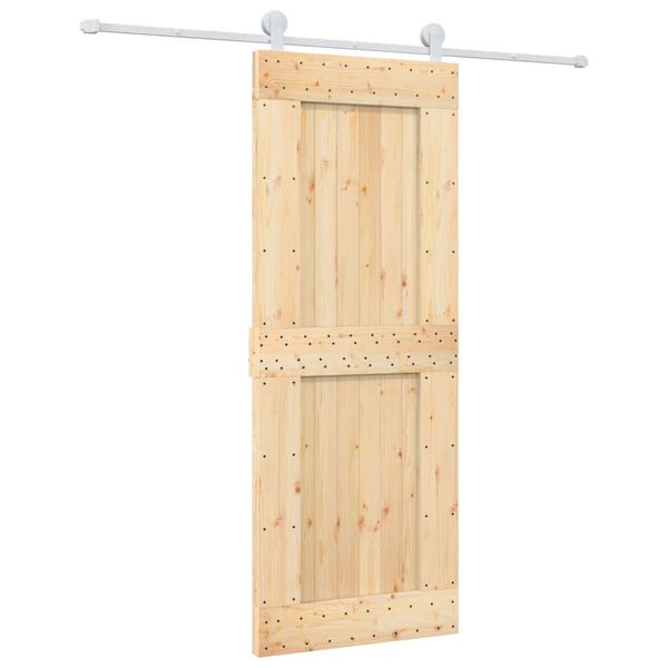 vidaXL Sliding Door with Hardware Set 80x210 cm Solid Wood Pine