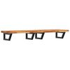 vidaXL Basin Shelf Wall Mounted Steel and Solid Wood Acacia
