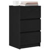 vidaXL Bedside Cabinet with 3 Drawers Black 39x35x65 cm
