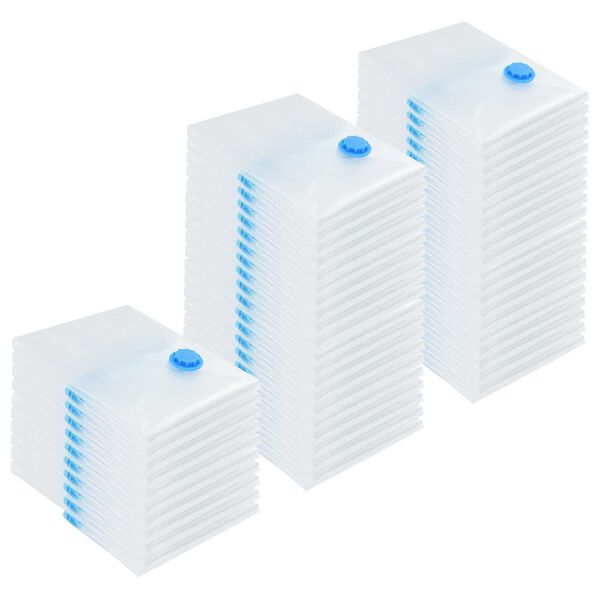 vidaXL Storage Bags 50 pcs Transparent and Blue 70 x 50 cm