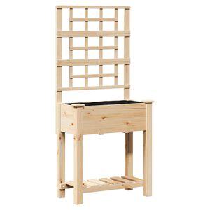 vidaXL Garden Planter Beige 71 x 38 x 152 cm Solid Fir Wood