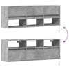 vidaXL TV Wall Cabinet with LED Lights Concrete Grey 130x31x45 cm