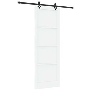 vidaXL Sliding Door White and Black 83 x 232 cm Solid Pine Wood