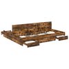 vidaXL Storage Bed Frame Smoked Oak 200 x 200 cm Engineered Wood