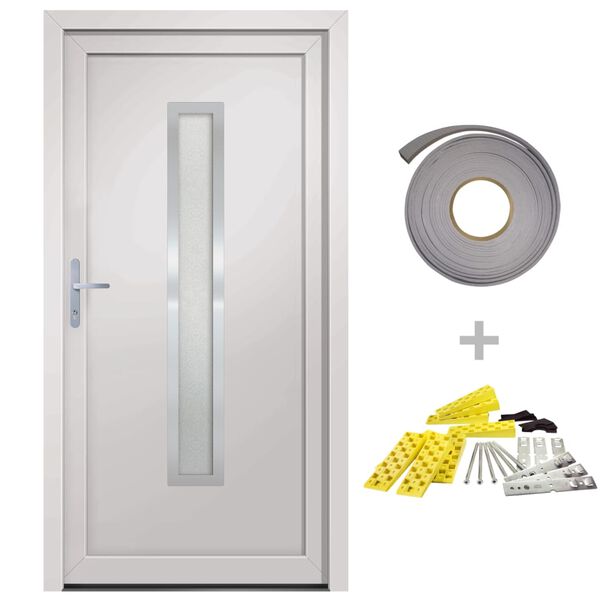 vidaXL Front Door White 98x200 cm PVC
