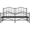 vidaXL Metal Bed Frame without Mattress with Footboard Black 160x200cm