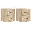 vidaXL Wall-Mounted Bedside Cabinet 2 pcs Sonoma Oak 34.5 x 33 x 40 cm