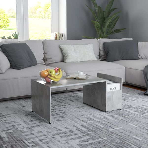 vidaXL Coffee Table Concrete Grey 90x45x35 cm Engineered Wood