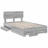 vidaXL Bed Frame with Drawer Grey Sonoma 120 x 200 cm Engineered Wood