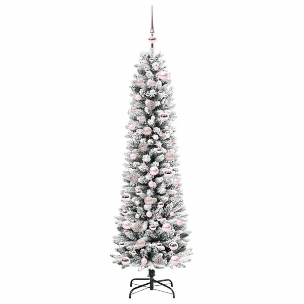 vidaXL Artificial Christmas Tree with 300 LEDs with Stand White 180 cm