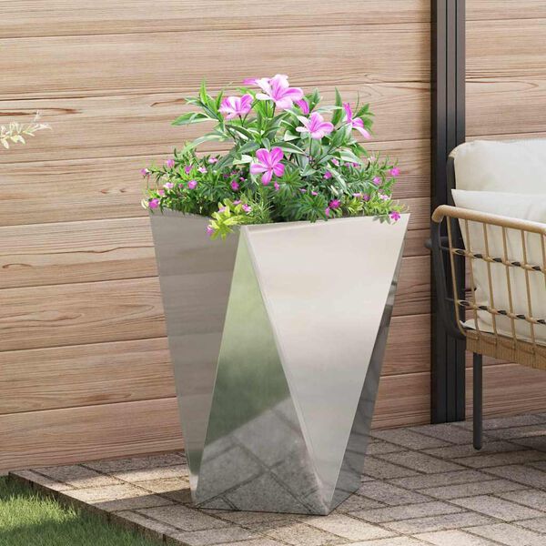 vidaXL Planter 2 pcs Silver 50 x 50 x 75 cm Galvanised Steel