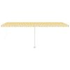 vidaXL Manual Retractable Awning with LED 600x300 cm Yellow and White