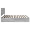 vidaXL Bed Frame with Drawer Grey Sonoma 200 x 200 cm Engineered Wood