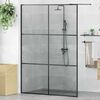 vidaXL Walk-in Shower Wall Black 140 x 195 cm Tempered Glass