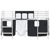vidaXL Kids'Loft Bed Frame with Curtains White and Black