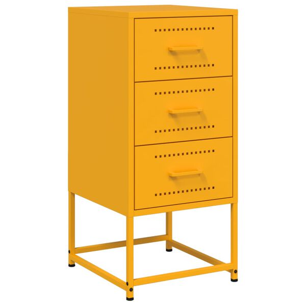 vidaXL Bedside Cabinets 2 pcs Mustard Yellow 36x39x78 cm Steel
