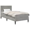 vidaXL Bed Frame with Mattress Light Grey 90 x 190 cm Velvet