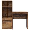 vidaXL Desk with Drawer 2 pcs Old Wood