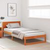 vidaXL Bed Frame with Headboard Wax Brown 100 x 200 cm Solid Pine Wood