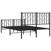 vidaXL Metal Bed Frame without Mattress with Footboard Black 120x200cm