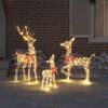 vidaXL Reindeer Family 3 pcs Warm white 67 x 26 x 127 cm PET