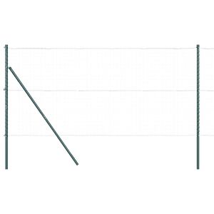 vidaXL Embedded Fence Post 7 pcs Green Powder-Coated Steel