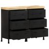 vidaXL Sideboard with 6 Drawers Rough Mango Wood