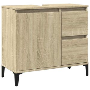 vidaXL Bathroom Cabinet | Sonoma oak | Engineered wood, metal | Medium