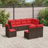 vidaXL 8 Piece Garden Sofa Set with Cushions Brown Poly Rattan