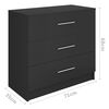 vidaXL Chest of Drawers Engineered Wood 71x35x68 cm Black