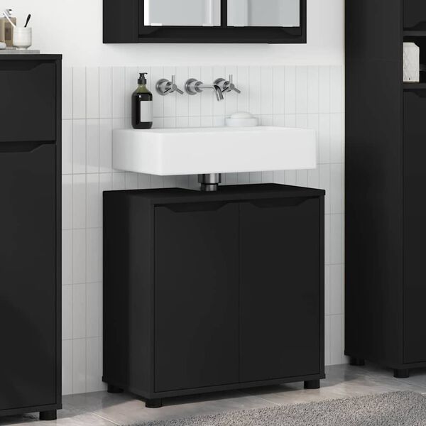vidaXL Bathroom Basin Cabinet Black 60 x 30 x 60 cm Engineered Wood