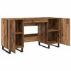 vidaXL Desk with Shelf Old wood 140 x 50 x 75 cm Engineered wood