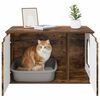 vidaXL Cat House Smoked Oak 85 x 55 x 50.5 cm Engineered Wood