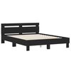 vidaXL Bed Frame without Mattress Black 150x200 cm King Size
