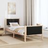 vidaXL Bed Frame with Headboard Black 80 x 200 cm Fabric