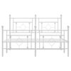 vidaXL Metal Bed Frame without Mattress with Footboard White 140x200cm