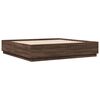 vidaXL Bed Frame with LED without Mattress Brown Oak 180x200 cm Super King