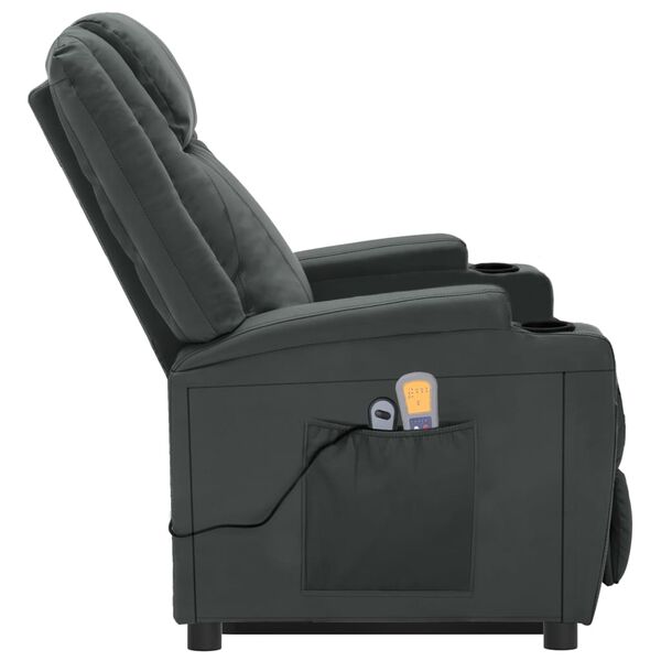 vidaXL Stand up Massage Chair Grey Faux Leather
