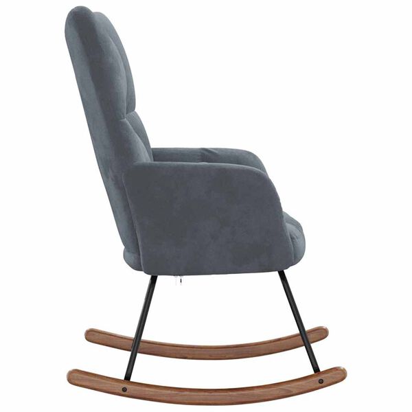 vidaXL Rocking Chair Dark Grey 78 x 61 x 98 cm Velvet