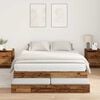 vidaXL Storage Bed Frame with Drawer Old Wood 135 cm Engineered Wood